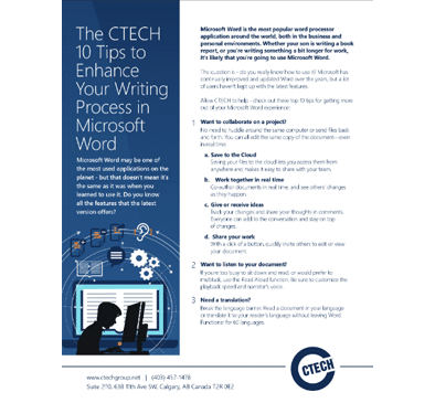 The CTECH 10 Tips Enhance Your Writing Process in Microsoft Word