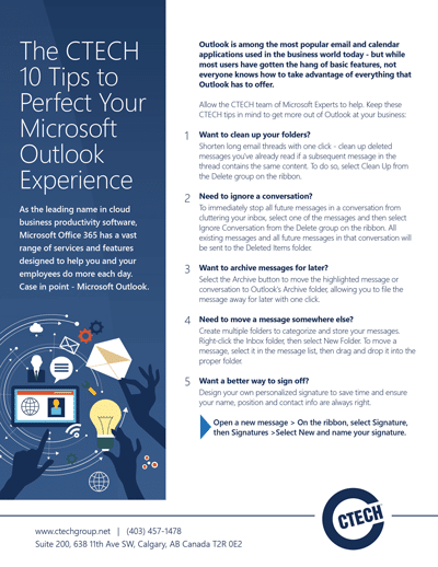 The CTECH 10 Tips Perfect Your Microsoft Outlook Experience